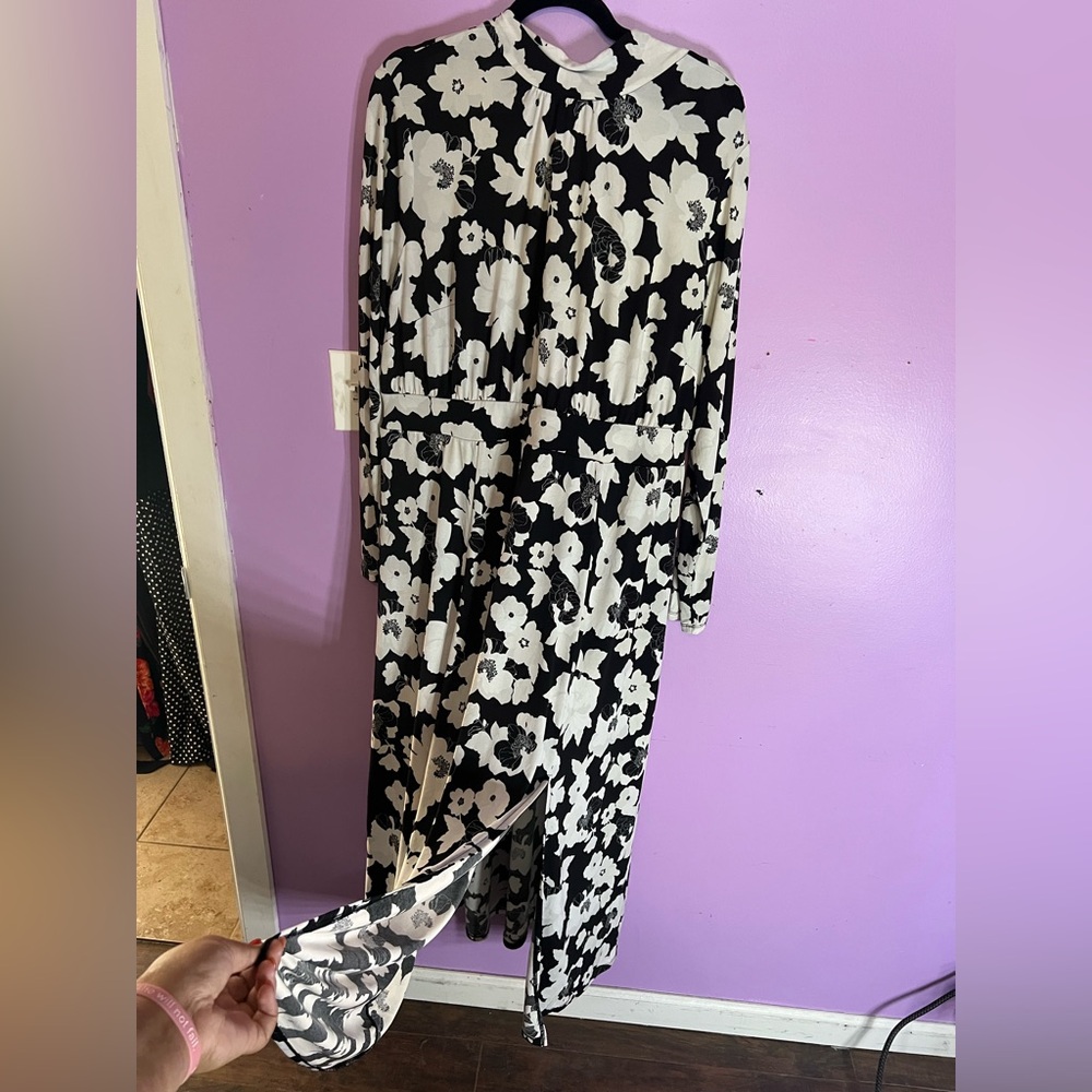 Black and White Floral Dress